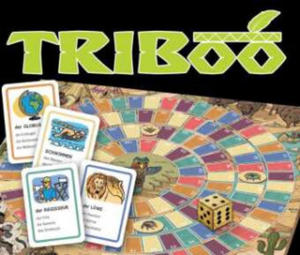 Triboo. 132 Karten, Spielbrett, Wrfel, 15 Spielfiguren, Spielanleitung - 2867093731