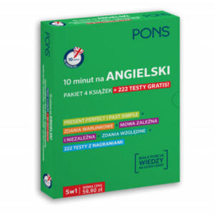 10 minut na angielski Pakiet 4 ksiek + 222 testy GRATIS PONS - 2877964908