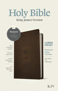 KJV Large Print Premium Value Thinline Bible, Filament Enabled Edition (Red Letter, Leatherlike, Dark Brown Tile) - 2878438266