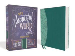 Niv, Beautiful Word Bible, Updated Edition, Peel/Stick Bible Tabs, Leathersoft, Teal, Red Letter, Comfort Print: 600+ Full-Color Illustrated Verses - 2871321960