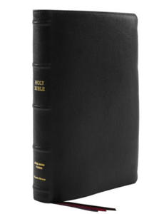 KJV, Thinline Bible, Large Print, Premium Goatskin Leather, Black, Premier Collection, Red Letter, Thumb Indexed, Comfort Print - 2871034692