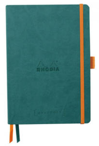 Rhodiarama Goalbook A5 Softcover, 120 Blatt elfenbein 90g dot/punktkariert, pfaugrn - 2877408753