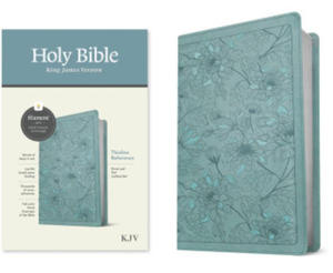 KJV Thinline Reference Bible, Filament Enabled Edition (Red Letter, Leatherlike, Floral Leaf Teal) - 2877873388