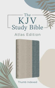 The KJV Study Bible: Atlas Edition, Thumb Indexed [Taupe & Denim Crosshatch] - 2878444315