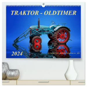 Traktor - Oldtimer (hochwertiger Premium Wandkalender 2024 DIN A2 quer), Kunstdruck in Hochglanz - 2877639638