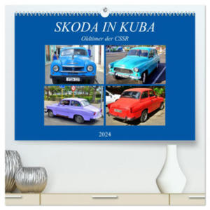 SKODA IN KUBA - Oldtimer der CSSR (hochwertiger Premium Wandkalender 2024 DIN A2 quer), Kunstdruck in Hochglanz - 2877631525