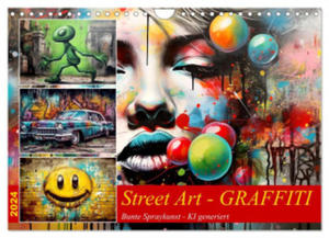 Street Art Graffiti (Wandkalender 2024 DIN A4 quer), CALVENDO Monatskalender - 2877632692