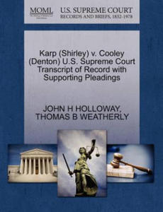 Karp (Shirley) V. Cooley (Denton) U.S. Supreme Court Transcript of Record with Supporting Pleadings - 2874913859