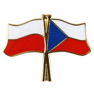 Przypinka, pin flaga Polska-Czechy - 2862365400