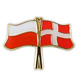 Przypinka, pin flaga Polska-Dania