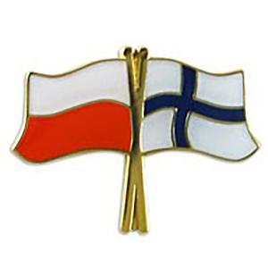 Przypinka, pin flaga Polska-Finlandia - 2862365407