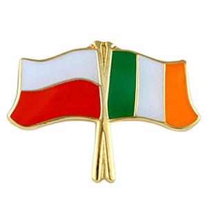 Przypinka, pin flaga Polska-Irlandia - 2862365413