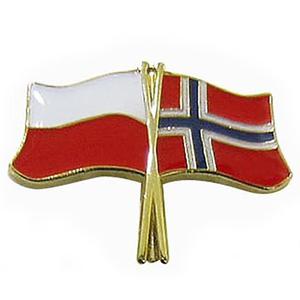 Przypinka, pin flaga Polska-Norwegia - 2862365426