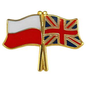 Przypinka, pin flaga Polska-Wielka Brytania - 2862365441