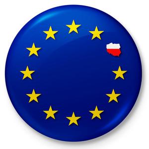 Button przypinka, pin Polska-Unia Europejska - 2862365762