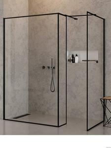 Kabina prysznicowa prostoktna Walk-in 100x80x30x200 cm New Modus Black produkcji New Trendy EXK-0266/EXK-0274/EXK-0256 - 2861432076