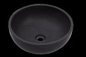 Kamienna umywalka nablatowa z czarnego granitu Apo 380 x 380 x 150 mm - 2869844256