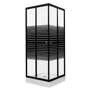 Kabina natryskowa z brodzik prysznicowyiem Pico Black STR 90x90x205 cm - 2865427085