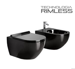 VELDMAN MUSZLA WC VERA BLACK RIMLESS + BIDET + DESKA - 2874999540