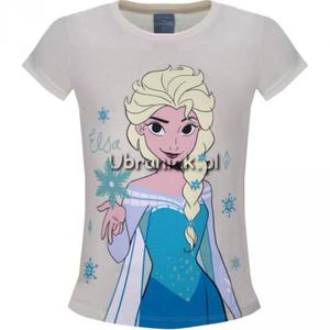 T-shirt Koszulka Kraina Lodu Elsa kremowa - 2873747035