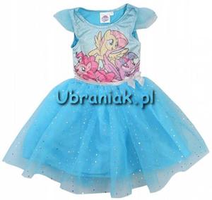 Sukienka Kucyki Pony tiul laser niebieska - 2878459570