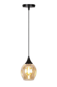 Lampa sufitowa ASPA czarno/brzowa 1xE27 - 2878419955