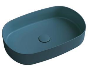 Umywalka nablatowa ceramiczna 55 x 36 cm Petrol INFINITY OVAL 10NF65055-2P Isvea - 2869796070