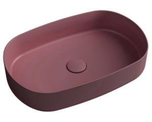 Umywalka nablatowa ceramiczna 55 x 36 cm Maroon Red INFINITY OVAL 10NF65055-2R Isvea - 2869796073