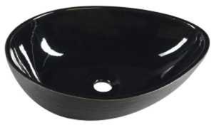 Umywalka ceramiczna nablatowa 51 x 38 cm czarny PRIORI PI030 Sapho - 2869975769