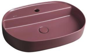 Umywalka nablatowa ceramiczna 60 x 40 cm Maroon Red INFINITY OVAL 10NF65060-2R Isvea - 2872452507