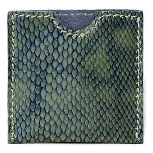 Elegancka skórzana kondomierka - Devine French Envelope zielony w