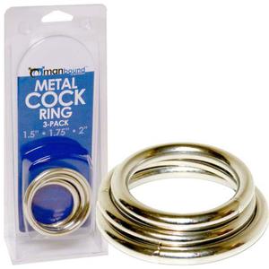 Trzy piercienie metalowe - Manbound Metal Cock Ring 3-pack