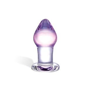 Korek analny szklany - Glas Amethyst Rain Glass Butt Plug - 2279258006