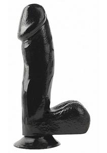 Dildo realistyczne z przyssawk - PIPEDREAM Basix Rubber Works 6.5" Dong with Suction Cup - Czarny - 2279258103