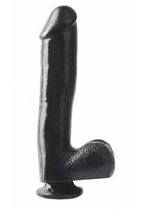 Dildo realistyczne z przyssawk - PIPEDREAM Basix Rubber Works 10" Dong with Suction Cup Czarny - 2279258106