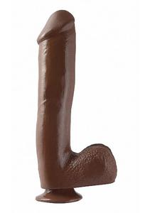 Dildo realistyczne z przyssawk - PIPEDREAM Basix Rubber Works 10" Dong with Suction Cup Brzowy - 2279258107