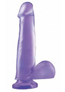 Hipoalergiczne Dildo realistyczne z przyssawk - PIPEDREAM Basix Rubber Works 7.5" Suction Cup Dong - fioletowy - 2279258519