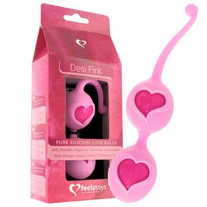 Kulki stymulujce z serduszkiem Feelz Toys - Desi Love Balls Pink rowe - 2279255872