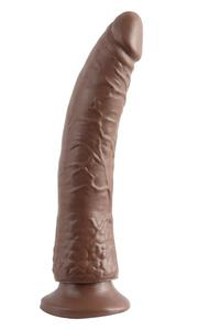 Dildo szczupe z przyssawk - PIPEDREAM Basix Rubber Works Slim 7" with Suction Cup - Ciemny - 2279257048