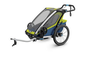 Przyczepka rowerowa dla dziecka - THULE Chariot Sport 1 - zielona/niebieska