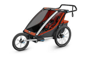 Przyczepka rowerowa dla dziecka - THULE Chariot Cross 2 - czerwona/szara - 2845495427
