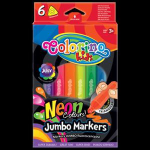 Flamastr trjktny Jumbo 6 kolorw neon Colorino - 2860908060