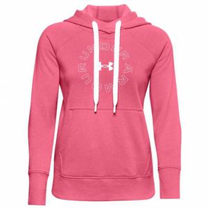 Bluza damska Under Armour Rival Fleece Metallic Hoodie rowa 1356323 668 - 2878223592