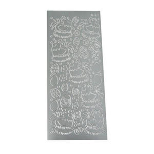 Sticker srebrny 01817 - kury i pisanki x1 - 2824961360