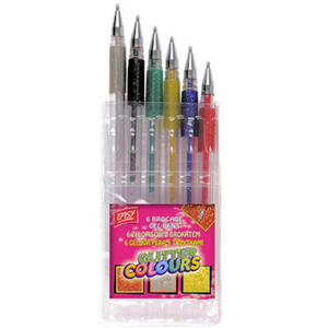 Długopisy żelowe Easy z brokatem x6 - 2824959131