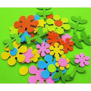 Naklejki z pianki - kolorowe kwiatki mix kolorów - 2860488287
