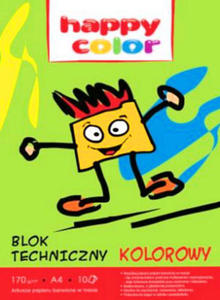 Blok techniczny A4 Happy Color 170g kolor 10k x1 - 2824963336