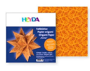 Papier do origami 15x15cm Heyda gwiazdy pom/czer - 2824963975