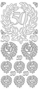 Sticker srebrny 01087 - 50 lat x1 - 2824964003