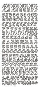 Sticker srebrny 11080 - alfabet (R19) x1 - 2824964061